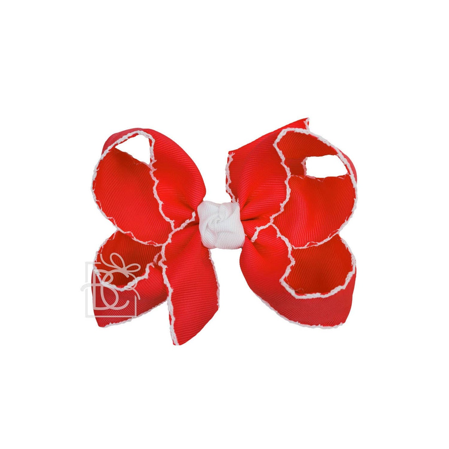 CROCHET EDGE RIBBON BOW ON CLIP