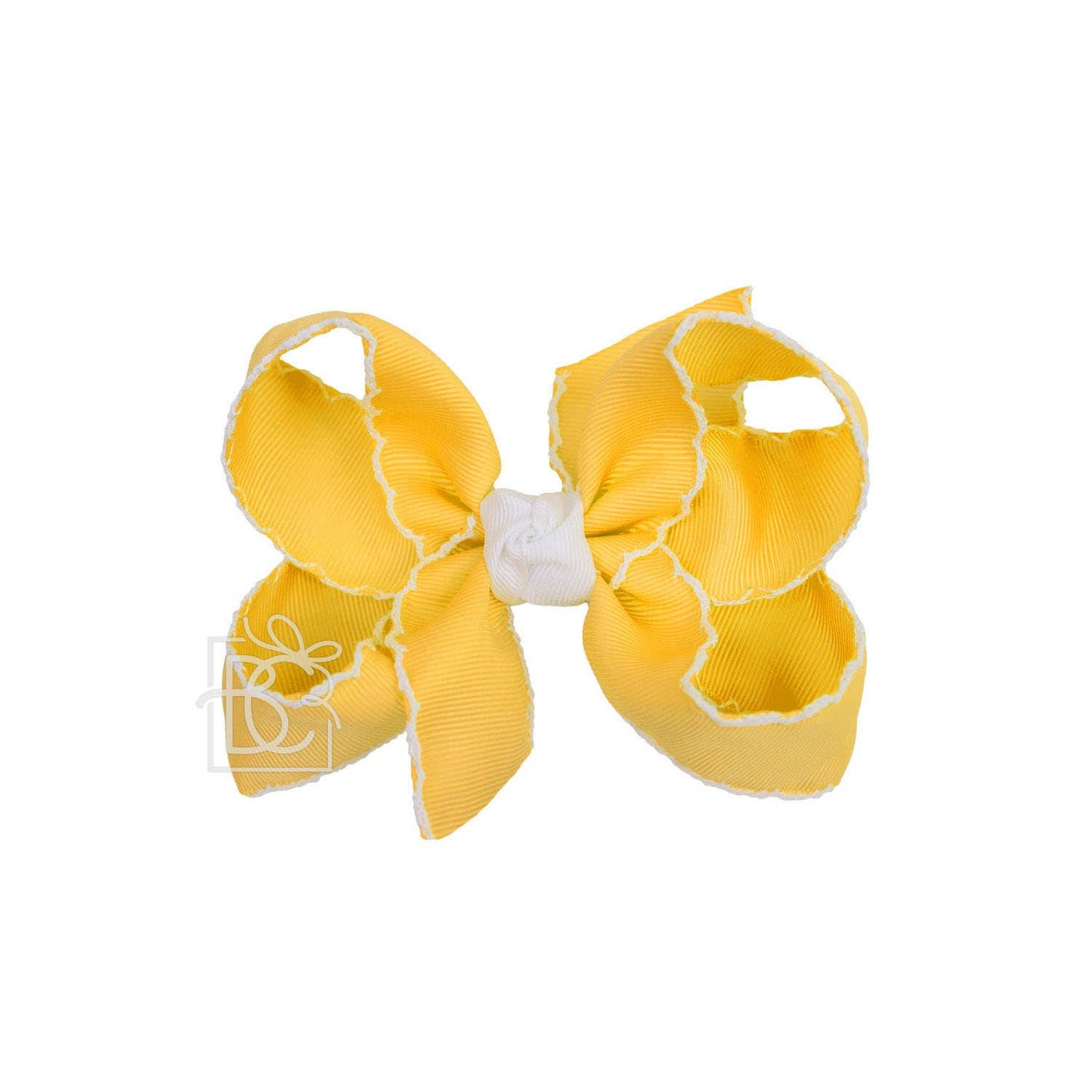 CROCHET EDGE RIBBON BOW ON CLIP