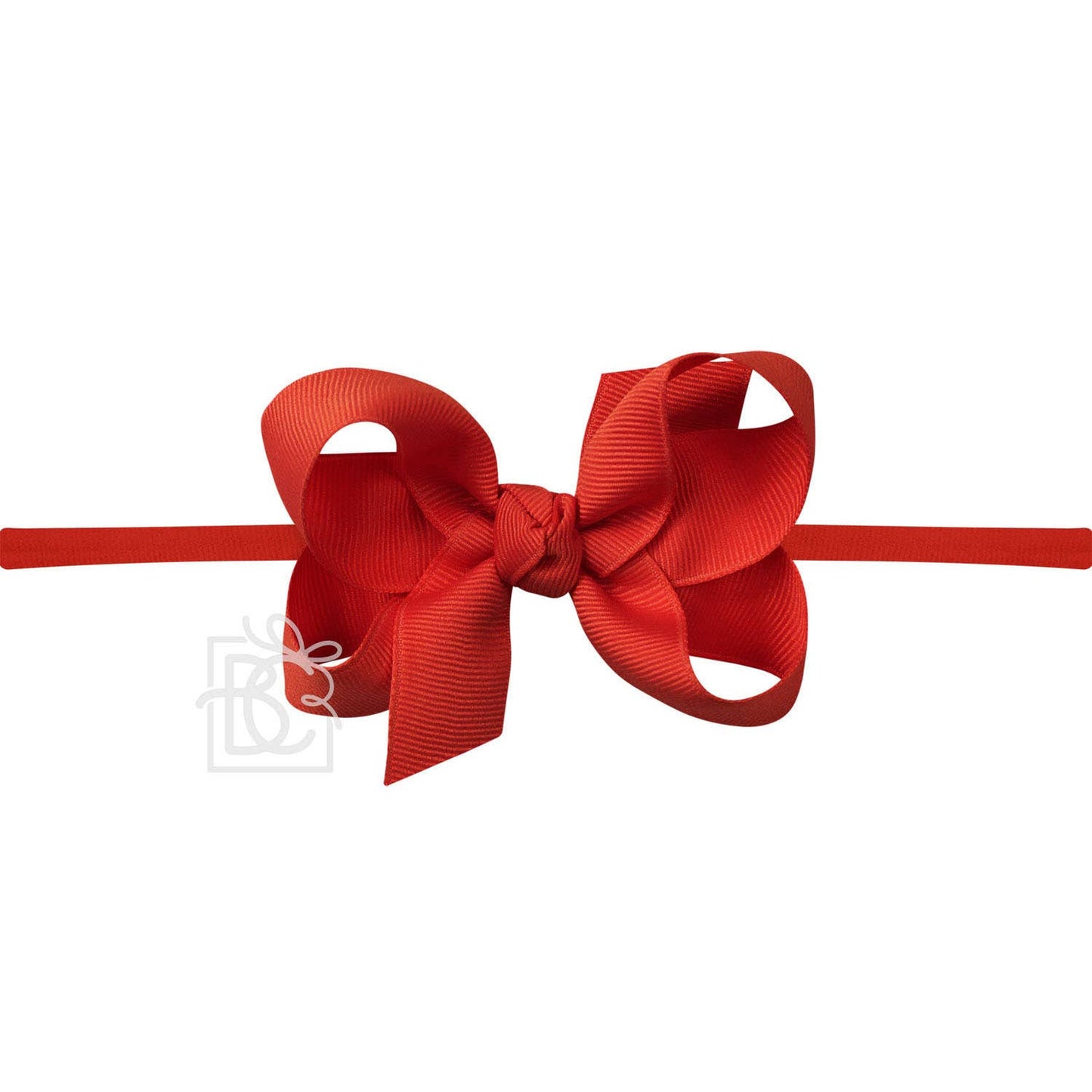 1/4" PANTYHOSE HEADBAND W/SIGNATURE GROSGRAIN BOW RED
