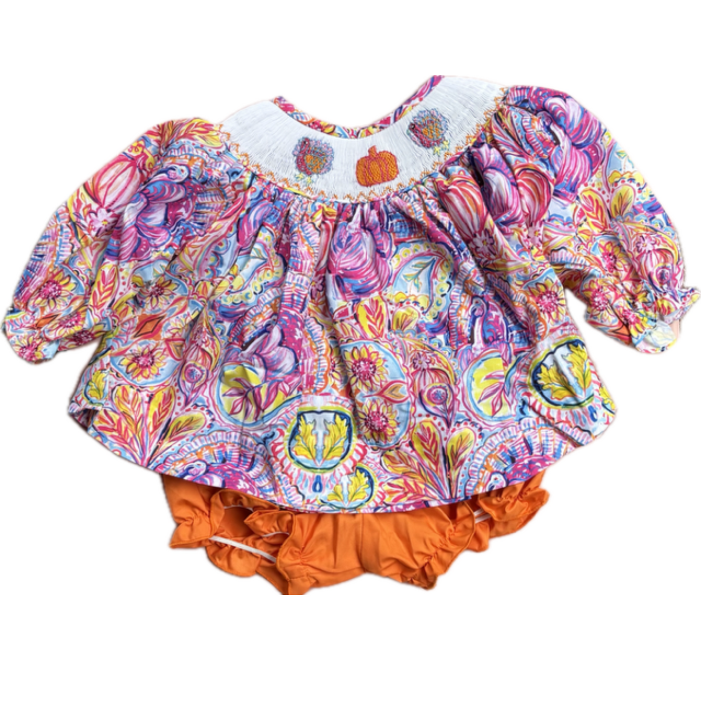 Lily Inspired Smock Thanksgiving Bloomer set