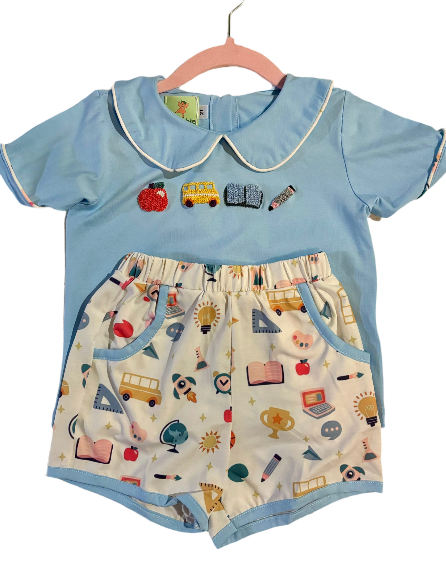 Back to School French Knot Boy set