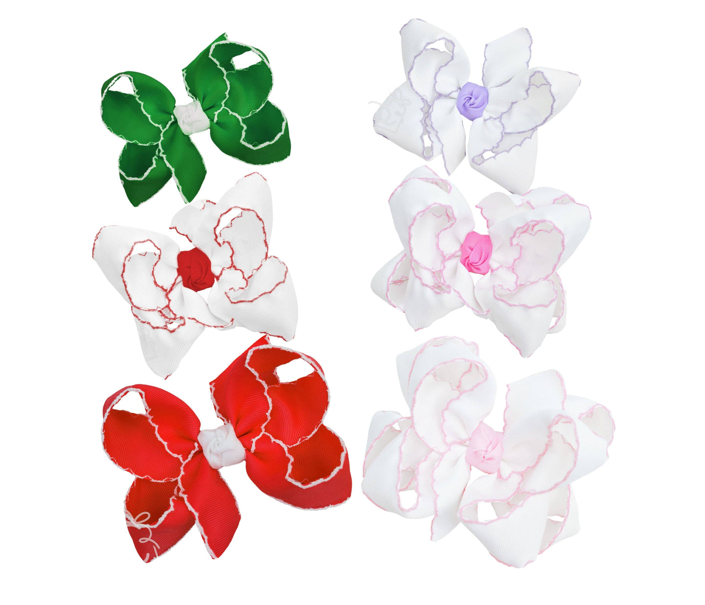 CROCHET EDGE RIBBON BOW ON CLIP