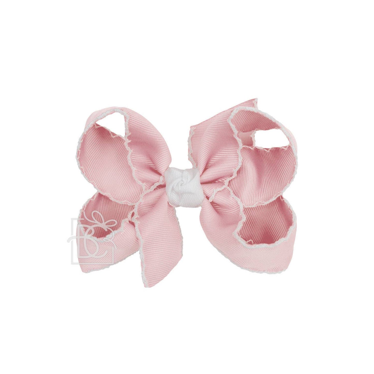 CROCHET EDGE RIBBON BOW ON CLIP