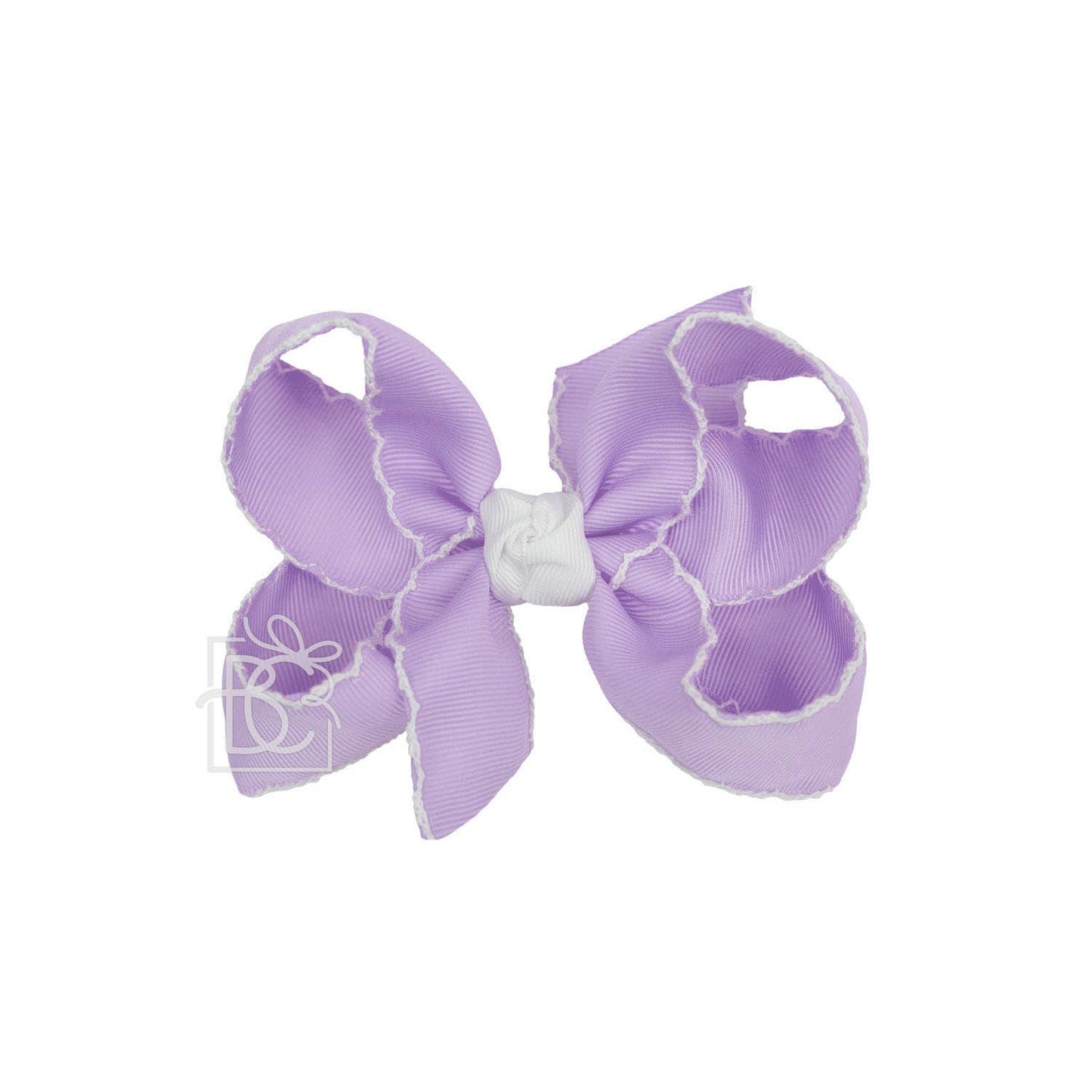 CROCHET EDGE RIBBON BOW ON CLIP