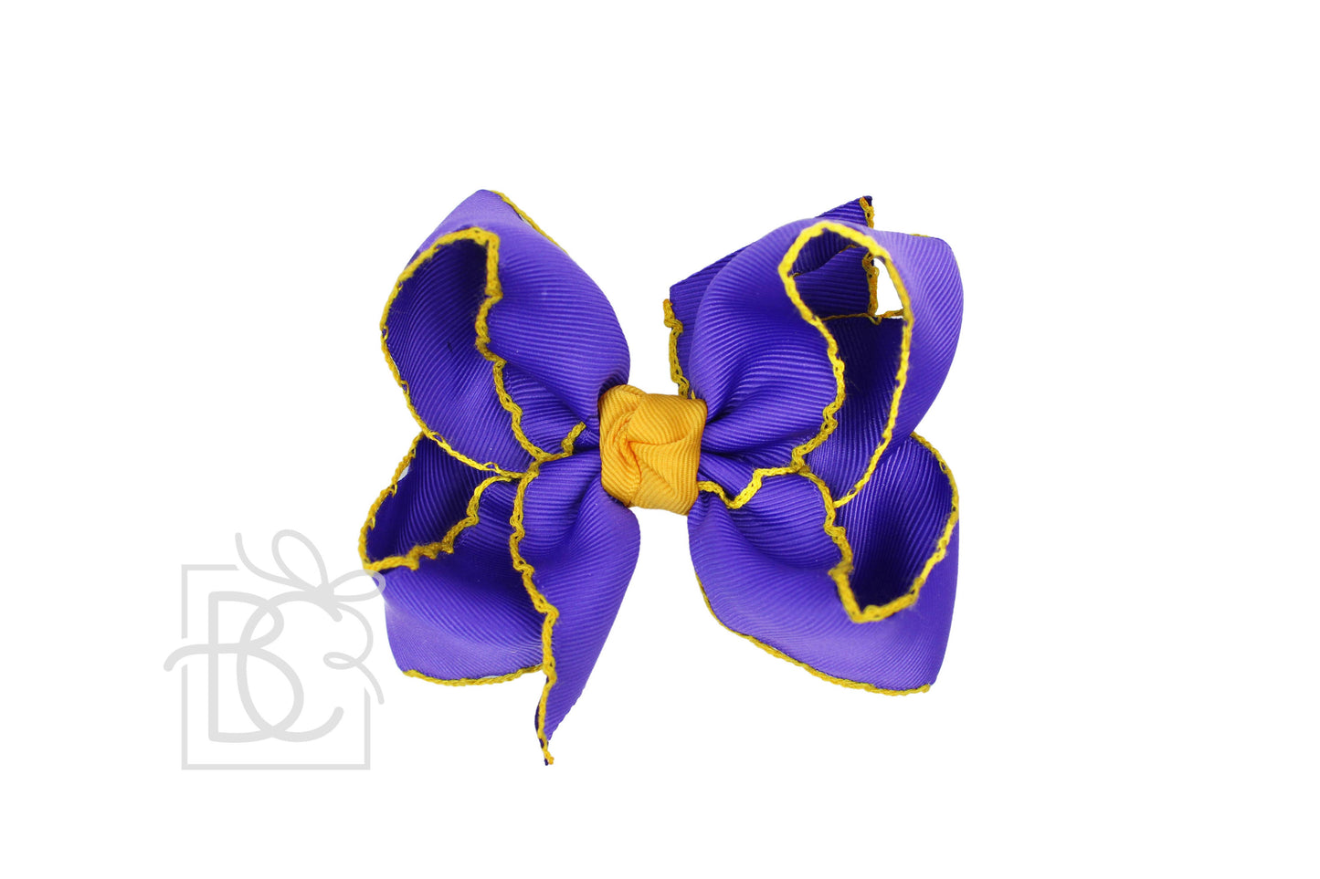 Crochet Edge Bows (Purple & Yellow Gold)
