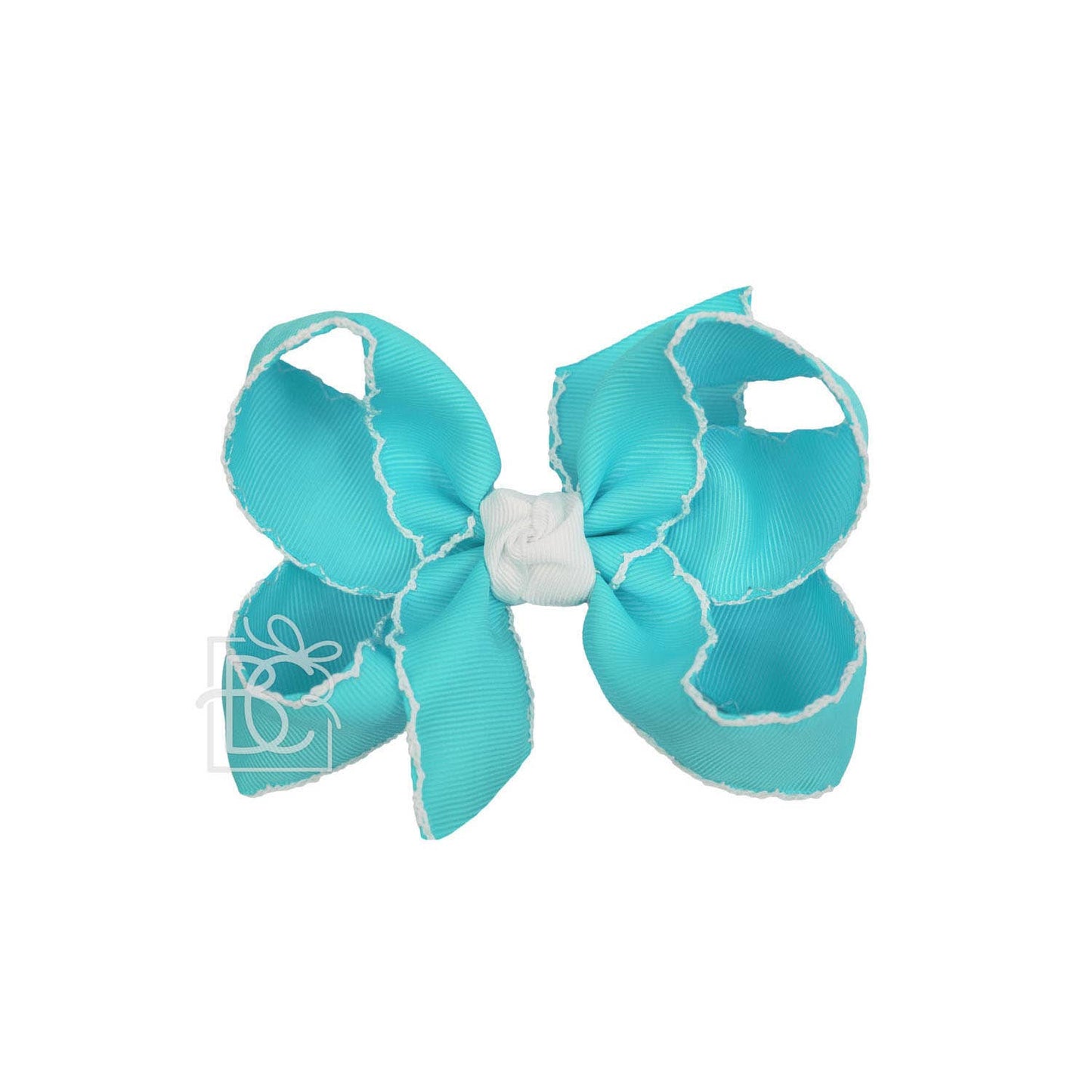CROCHET EDGE RIBBON BOW ON CLIP