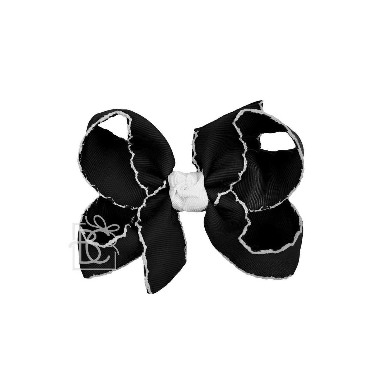 CROCHET EDGE RIBBON BOW ON CLIP