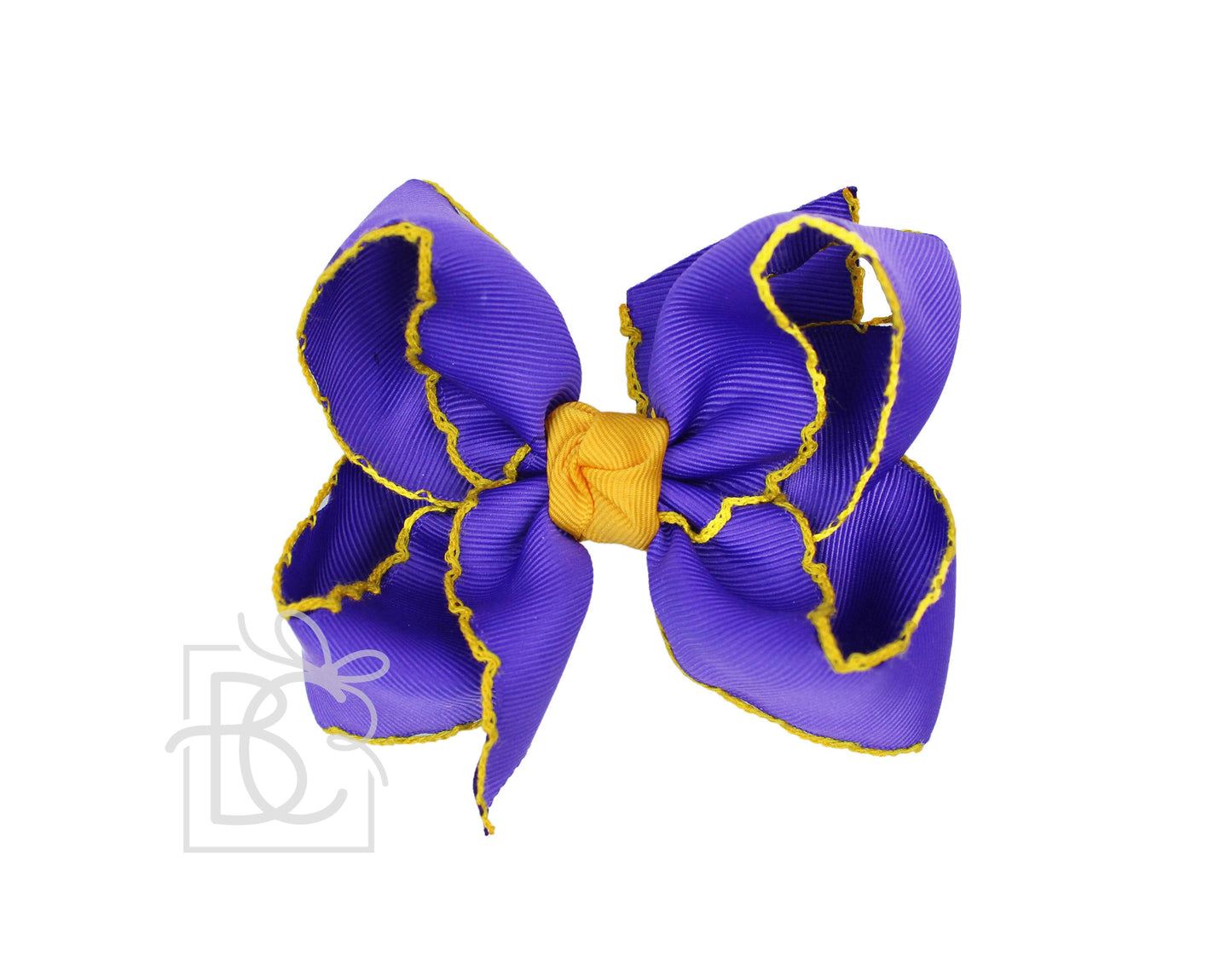 Crochet Edge Bows (Purple & Yellow Gold)