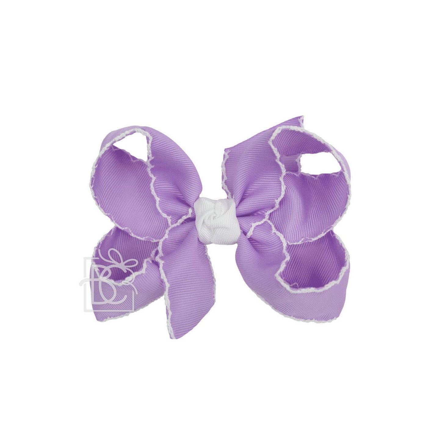 CROCHET EDGE RIBBON BOW ON CLIP
