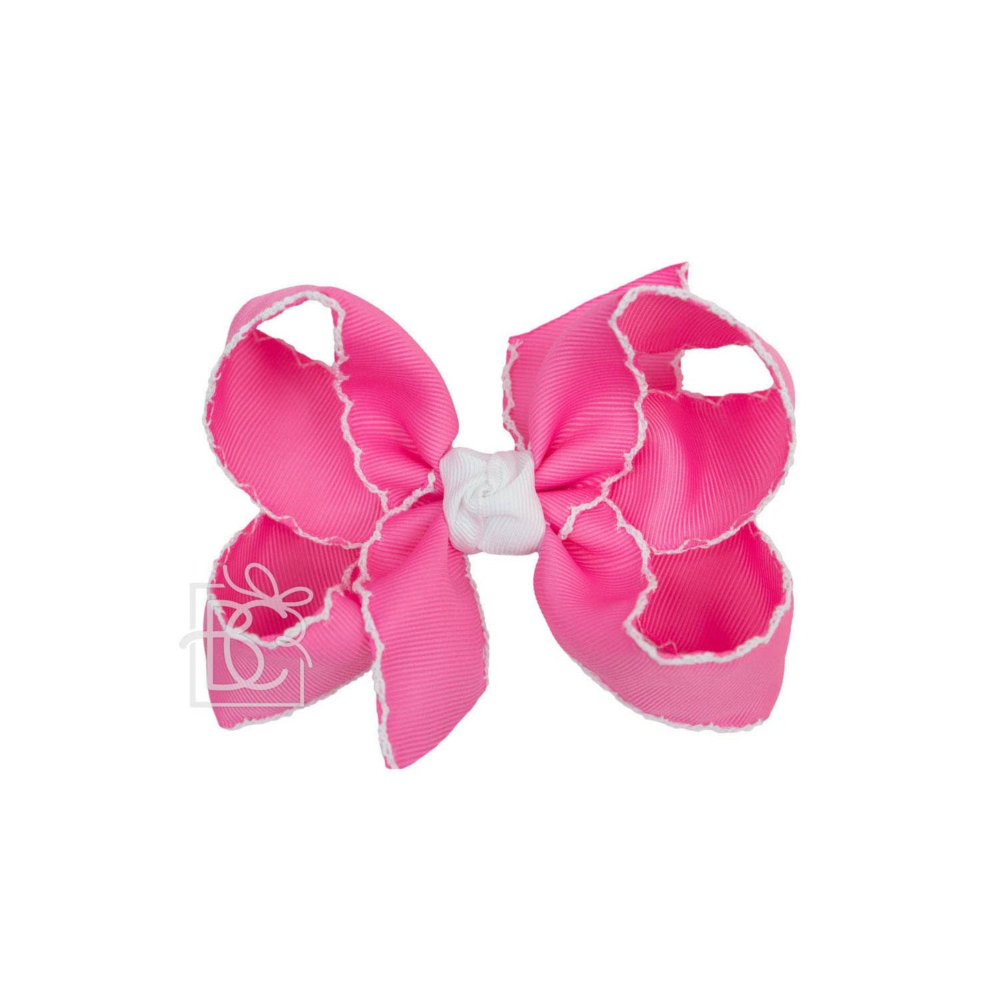 CROCHET EDGE RIBBON BOW ON CLIP