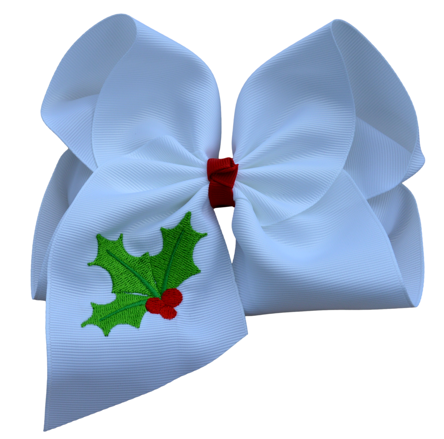 Holly Embroidered Bow