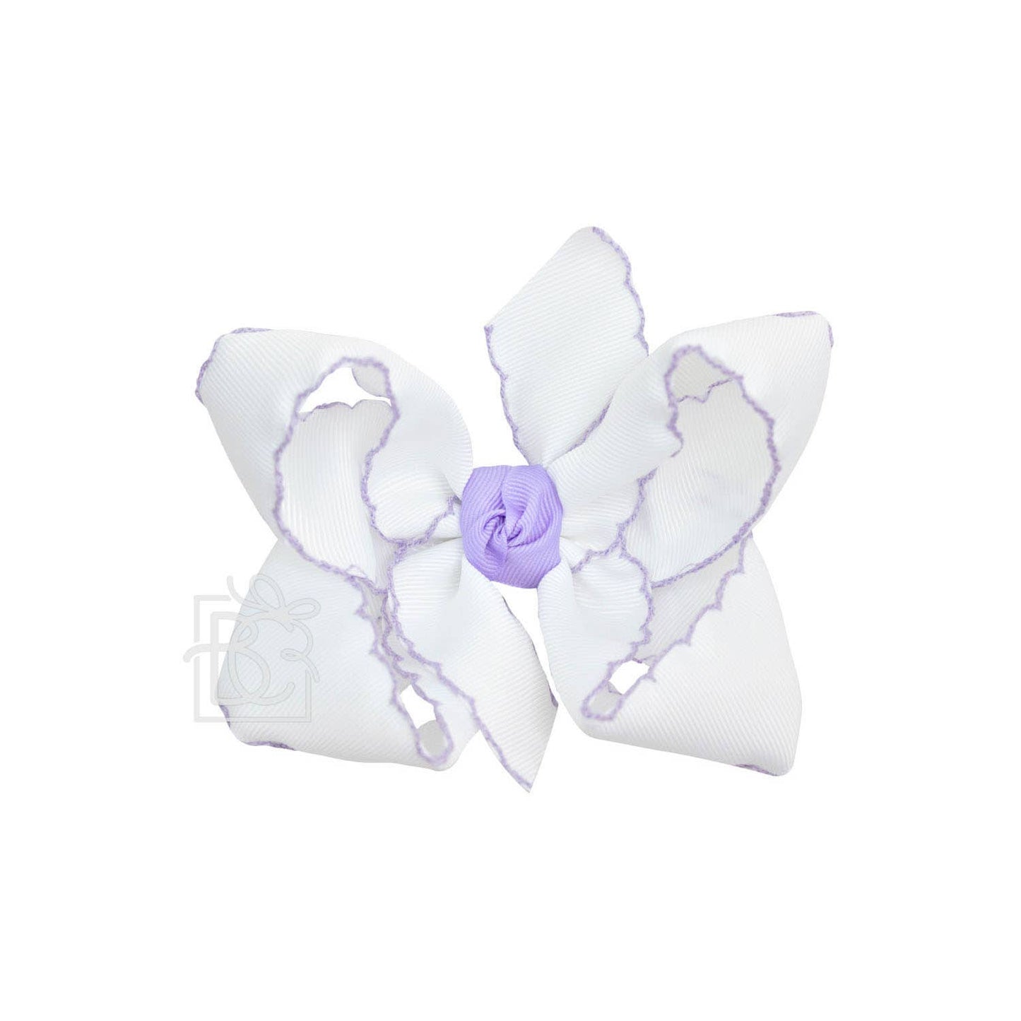 CROCHET EDGE RIBBON BOW ON CLIP
