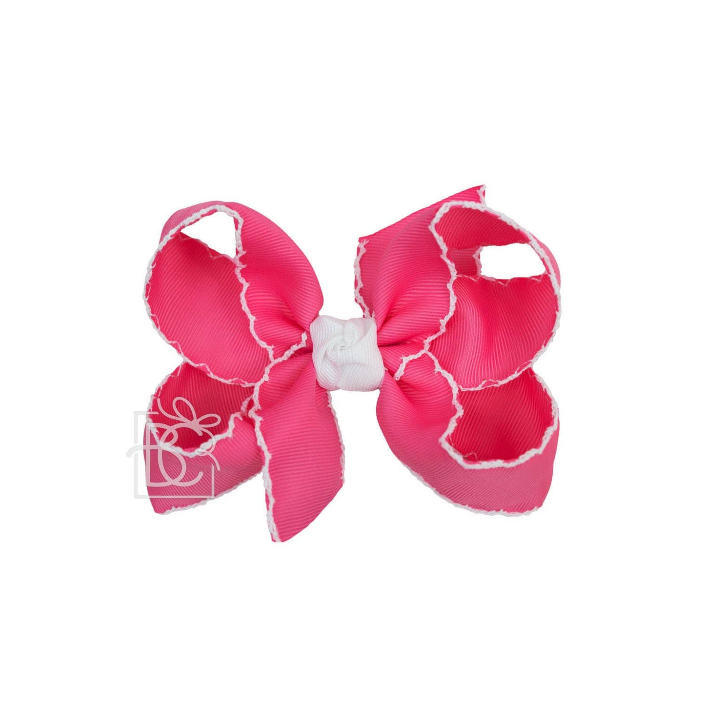 CROCHET EDGE RIBBON BOW ON CLIP
