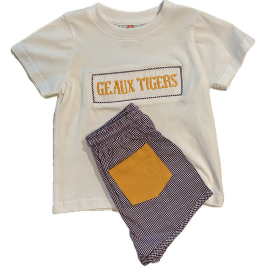 Geaux Tigers Smock Set