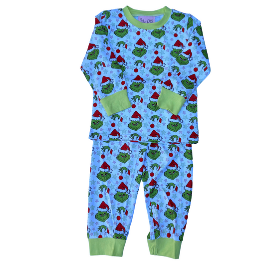 Green Grinch Family pjs- boy sets