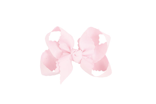 SCALLOPED EDGE BOW POWDER PINK
