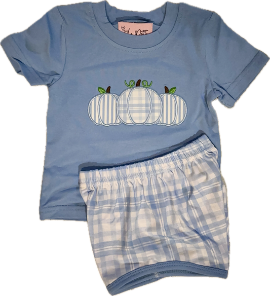 Blue Plaid Pumpkin set