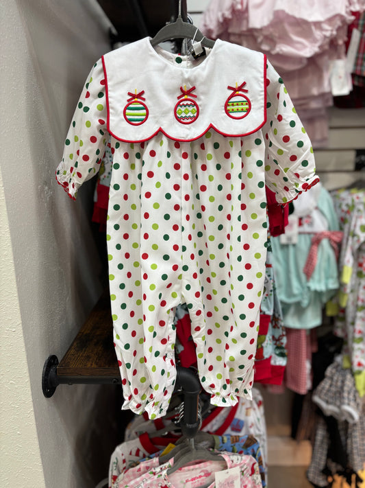 Polka-Dot Christmas Romper
