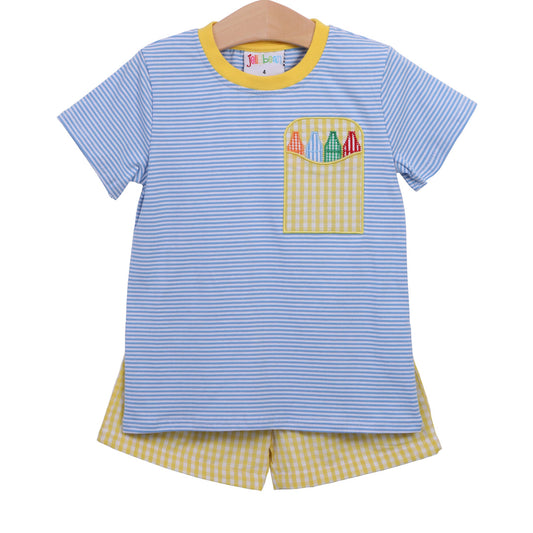 Crayon pocket appliqué set