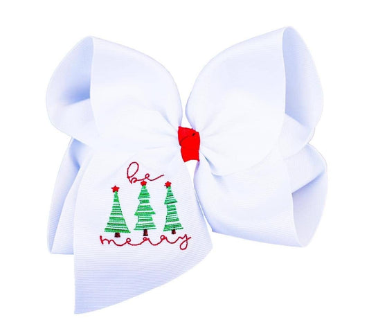 Be Merry Embroidered Hair Bow